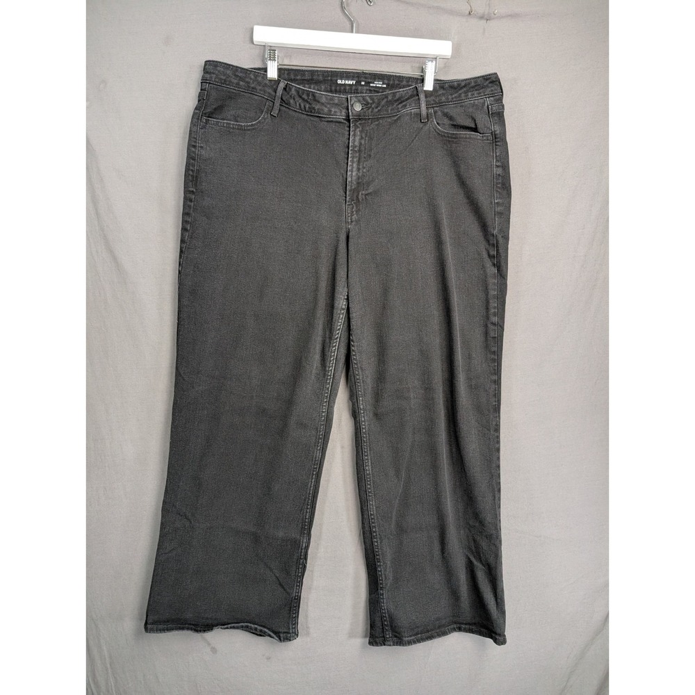 Old Navy Wow Wide Leg Jeans Black High Rise Size 22 8330